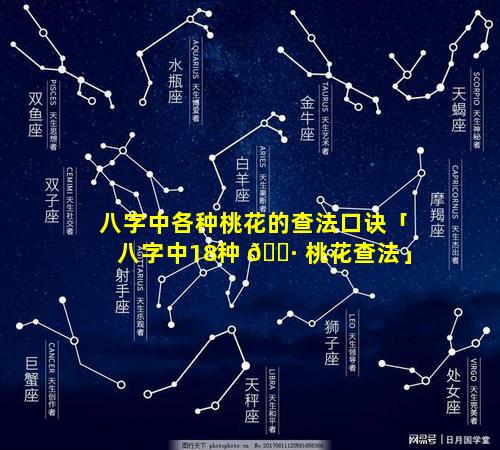 八字中各种桃花的查法口诀「八字中18种 🌷 桃花查法」